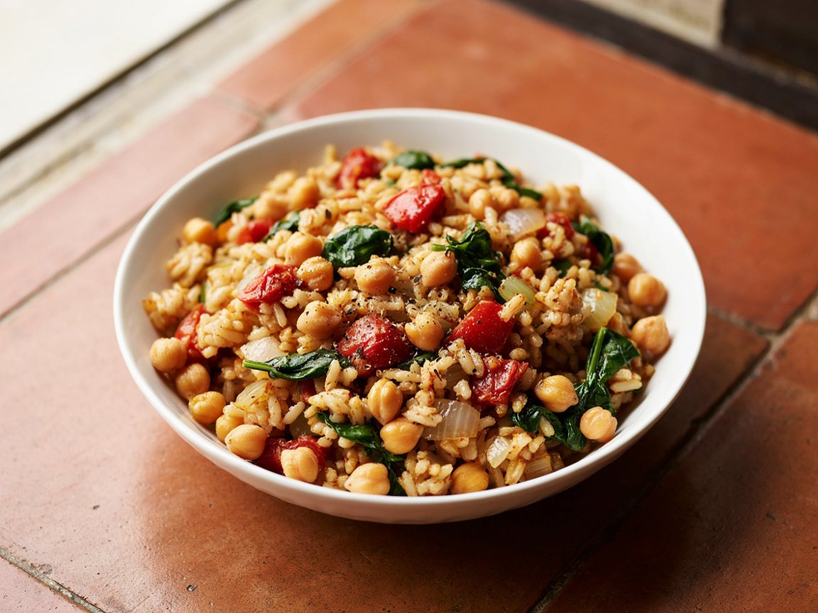 Photo of Chickpea and Spinach Pressure Cooker Rice