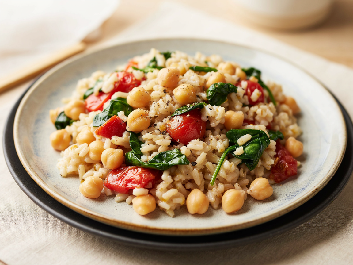Photo of One-Pot Chickpea and Spinach Rice