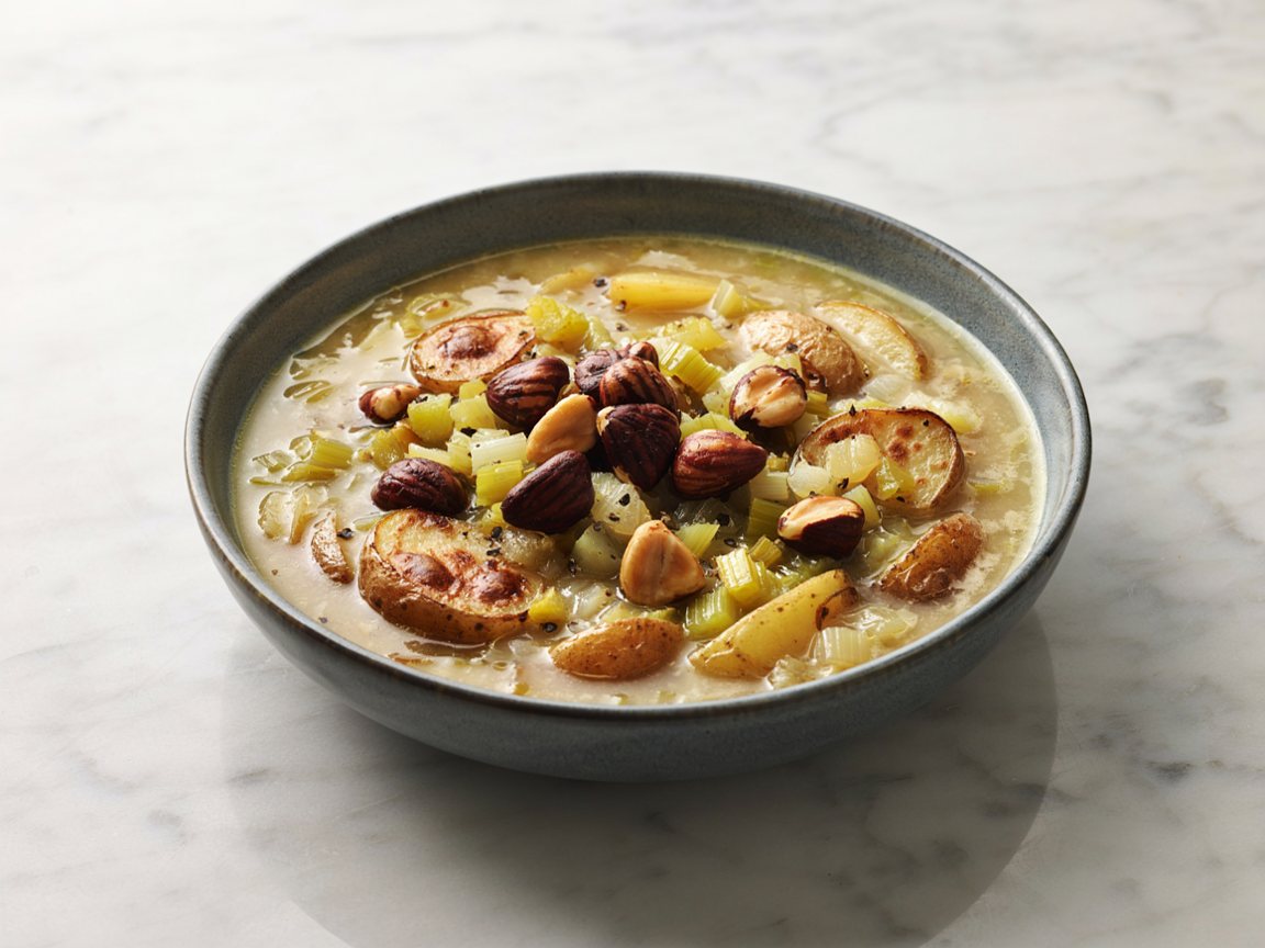 Photo of Creamy Potato and Celery Soup with Chestnuts