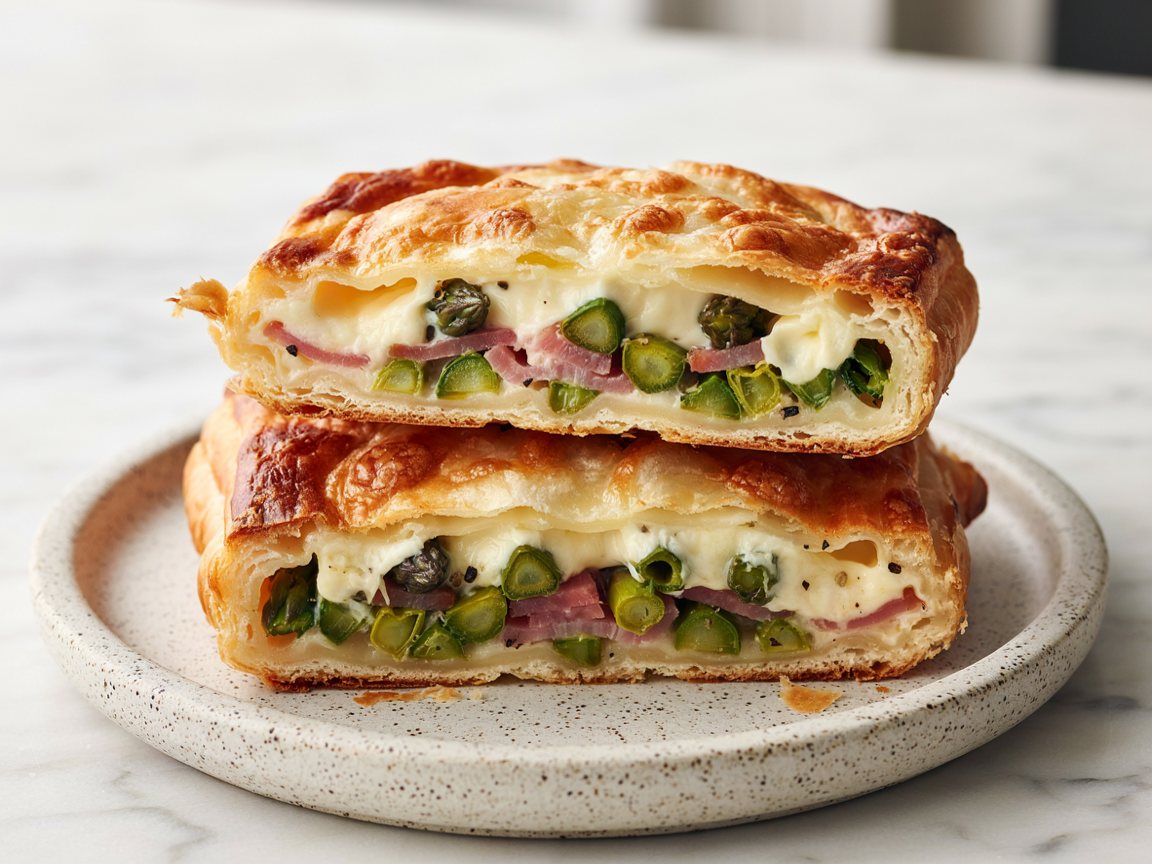 Photo of Asparagus and Ham Puff Pastry Tart