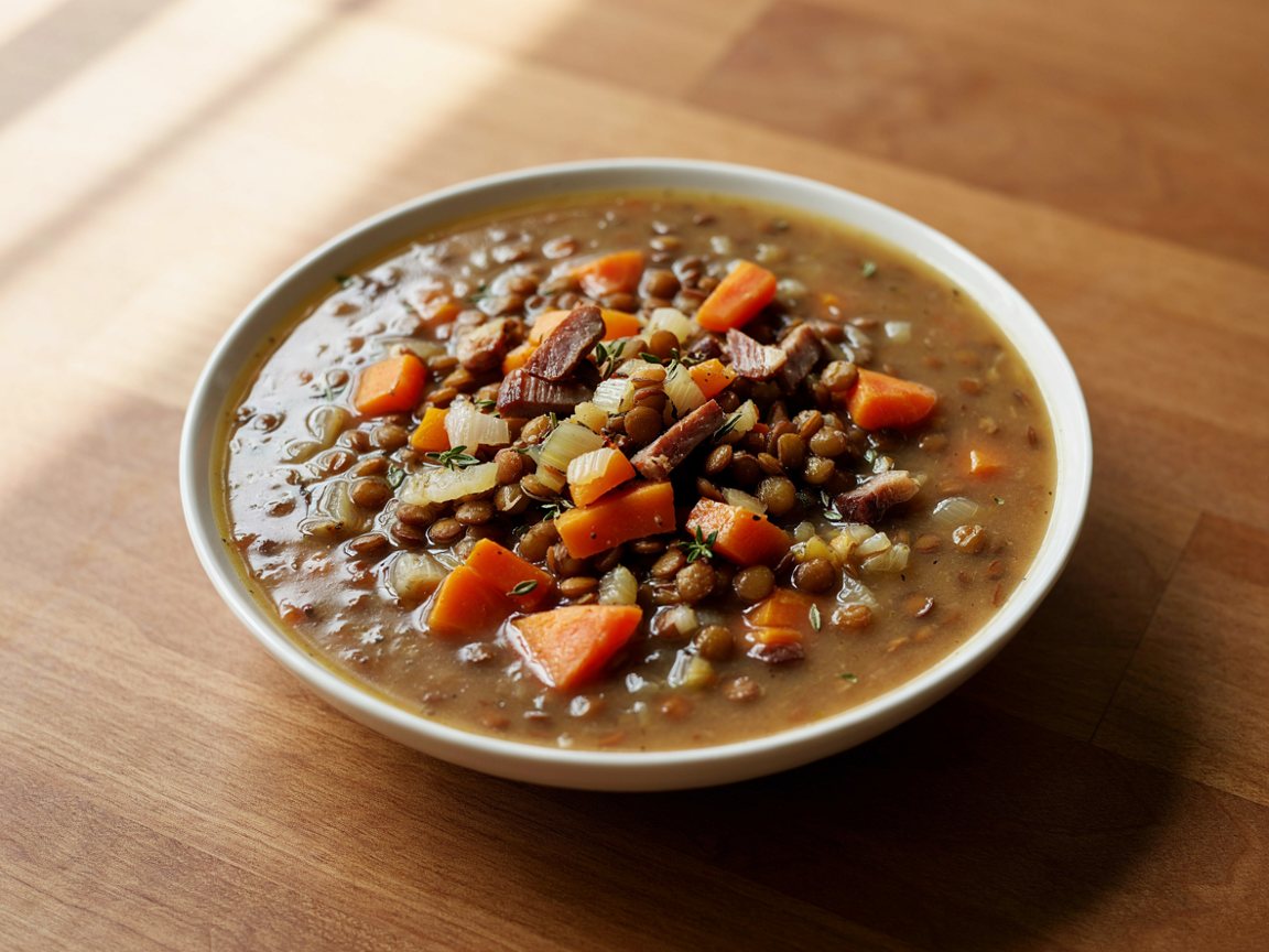 Photo of Hearty Lentil and Bacon Soup