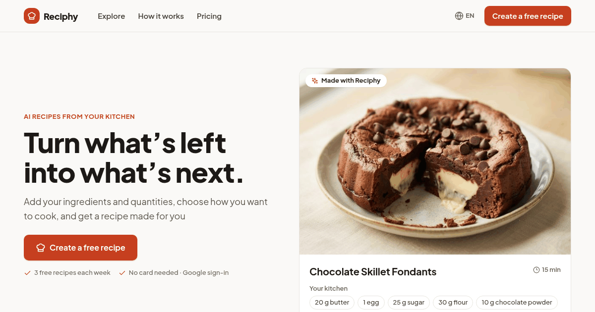 I've built a recipe generator SaaS and would love to have feedback on it